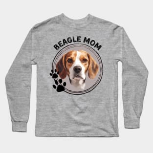 Beagle Dog Mom Dog Breed Portrait Long Sleeve T-Shirt